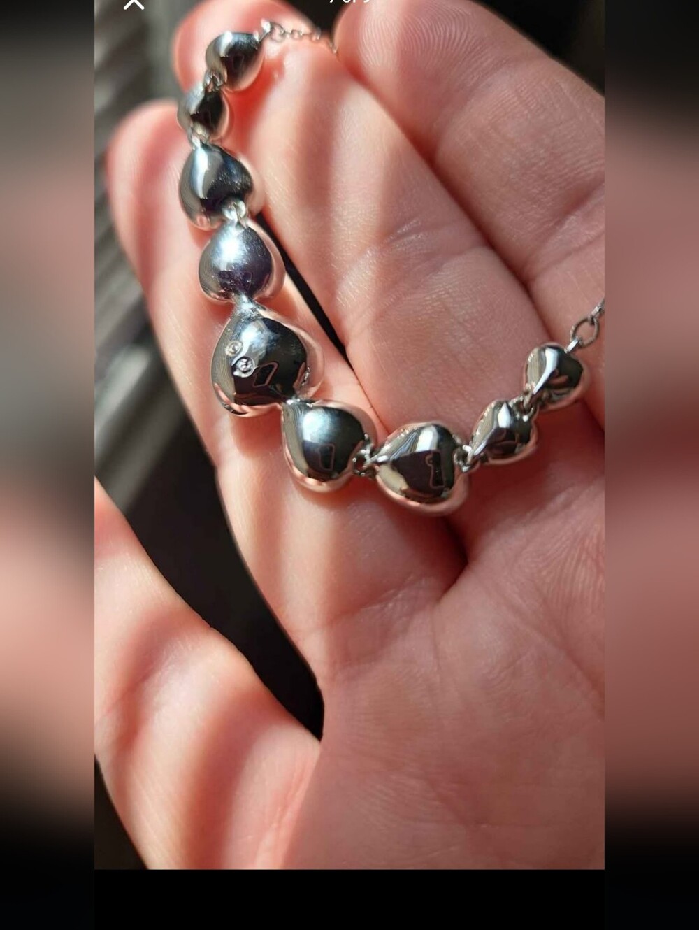 Vintage Swarovski Clear Crystal Graduated Necklace with Silver Chain - Picture 7 of 9